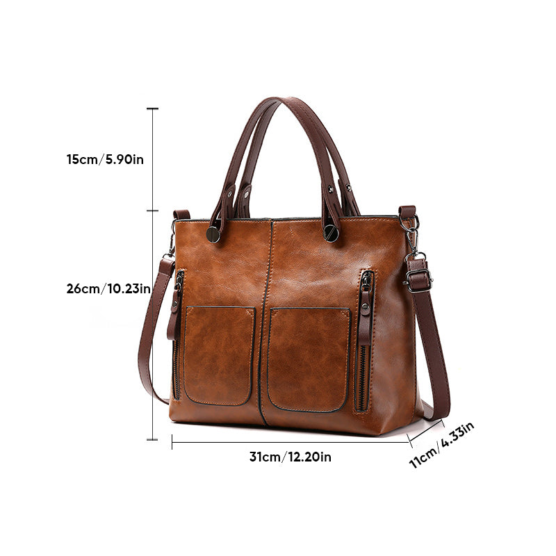 Damen Vintage Leder Umhängetasche