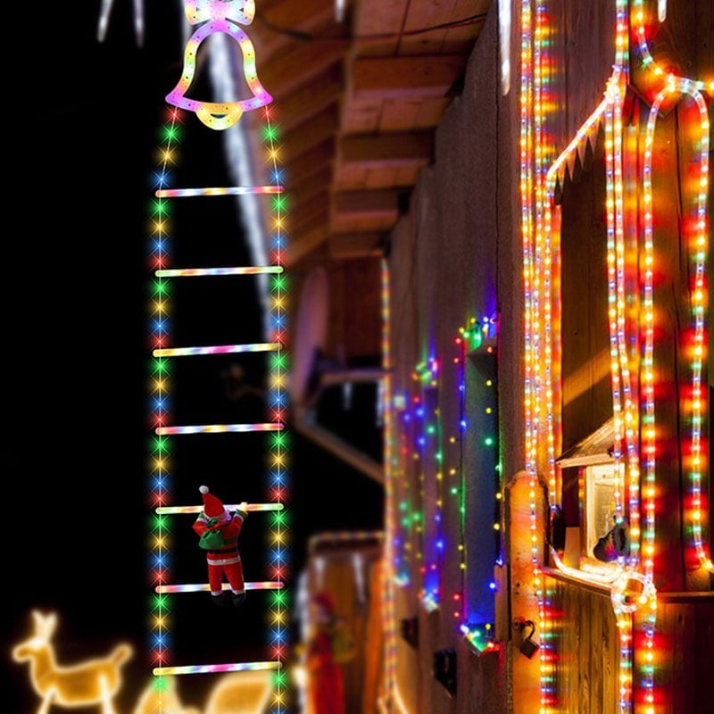 LED-Leiter mit Weihnachtsmann