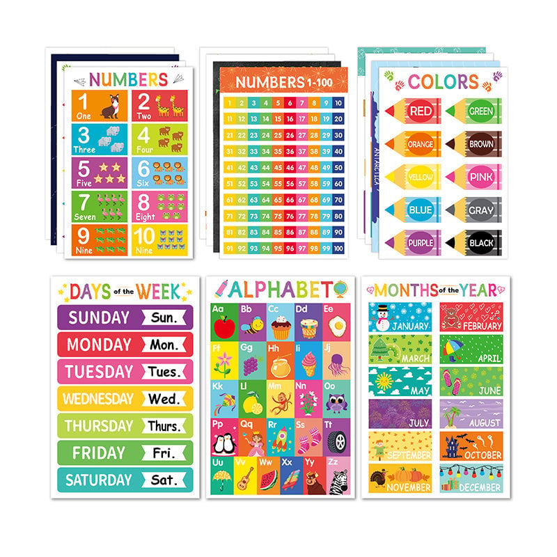 Bunte pädagogische Poster (18 Stück/Set)