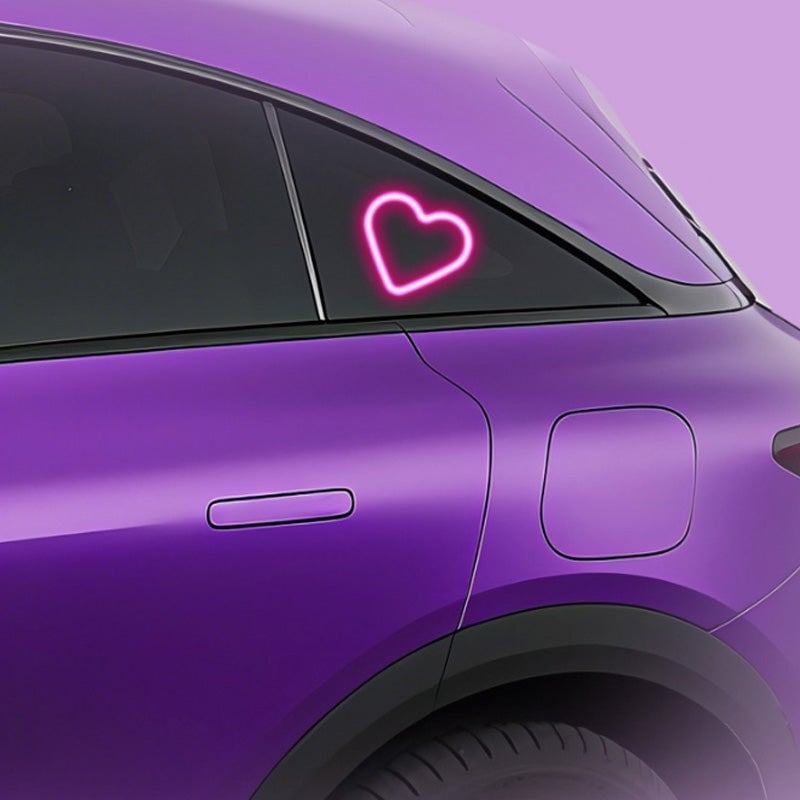 Solarbetriebene Herz-Neon-Ambienteleuchte für die Heckscheibe des Autos