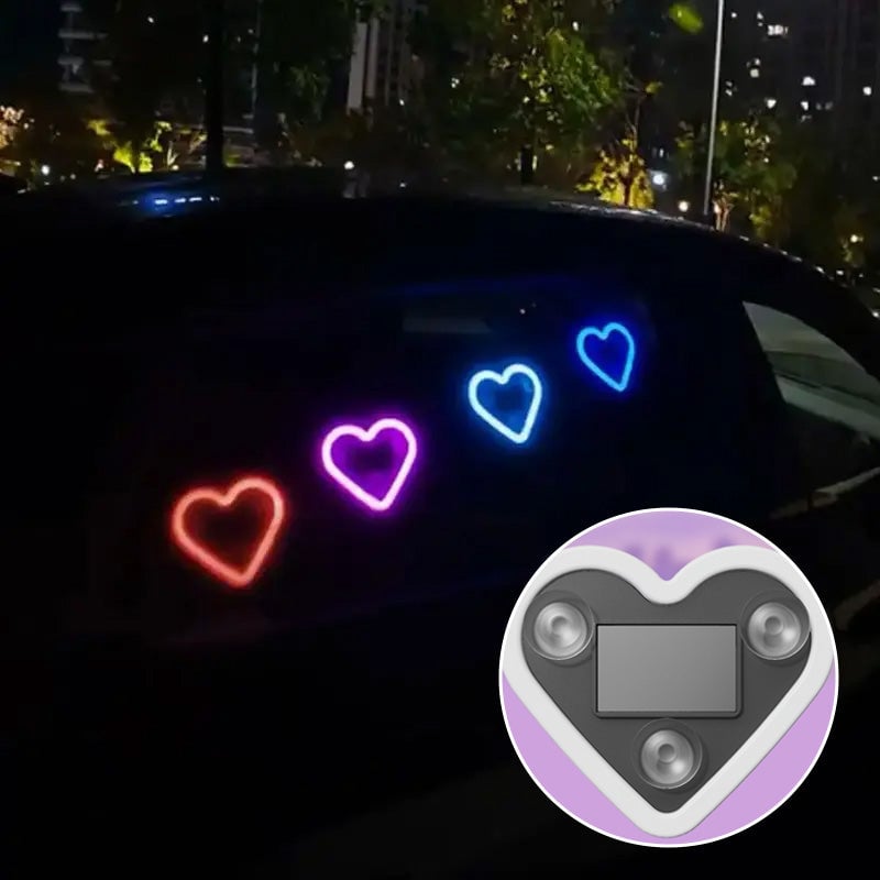 Solarbetriebene Herz-Neon-Ambienteleuchte für die Heckscheibe des Autos