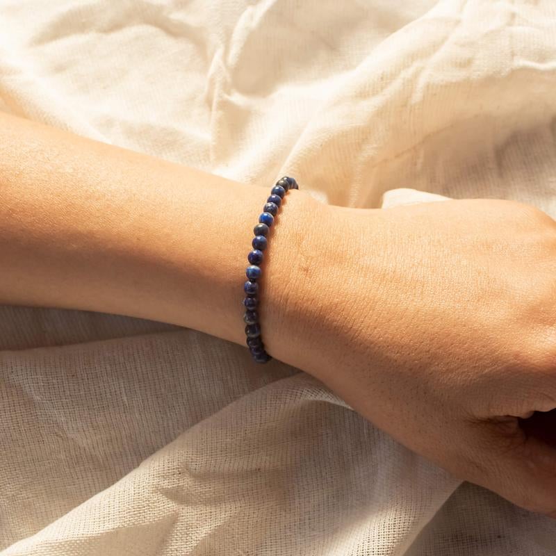 Naturlig Lapis Lazuli stenperlearmbånd