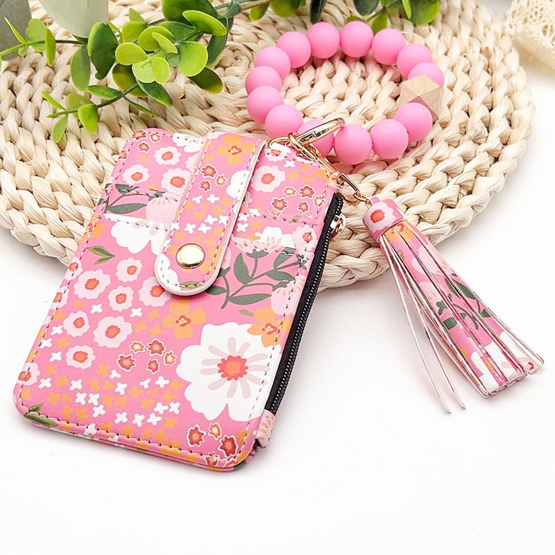 Stilvoller Kartenhalter mit Silikonperlenarmband