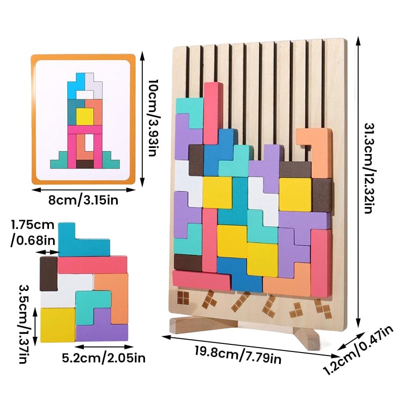 Holzpuzzle-Set zum Stapeln