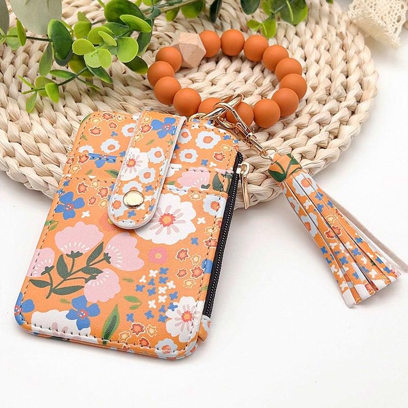 Stilvoller Kartenhalter mit Silikonperlenarmband