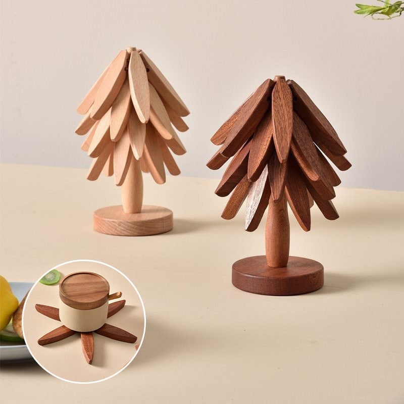 Holzbaum-Tischuntersetzer-Set