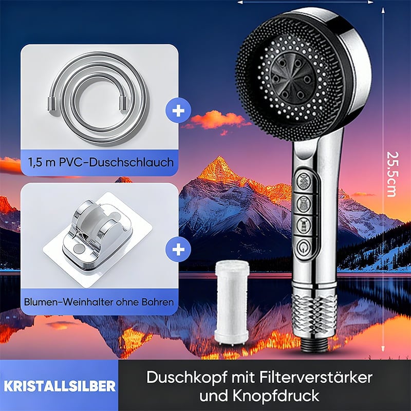 Druckverstärktes Handdusch-Set mit Bürste