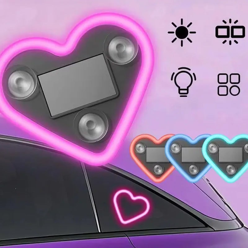 Solarbetriebene Herz-Neon-Ambienteleuchte für die Heckscheibe des Autos