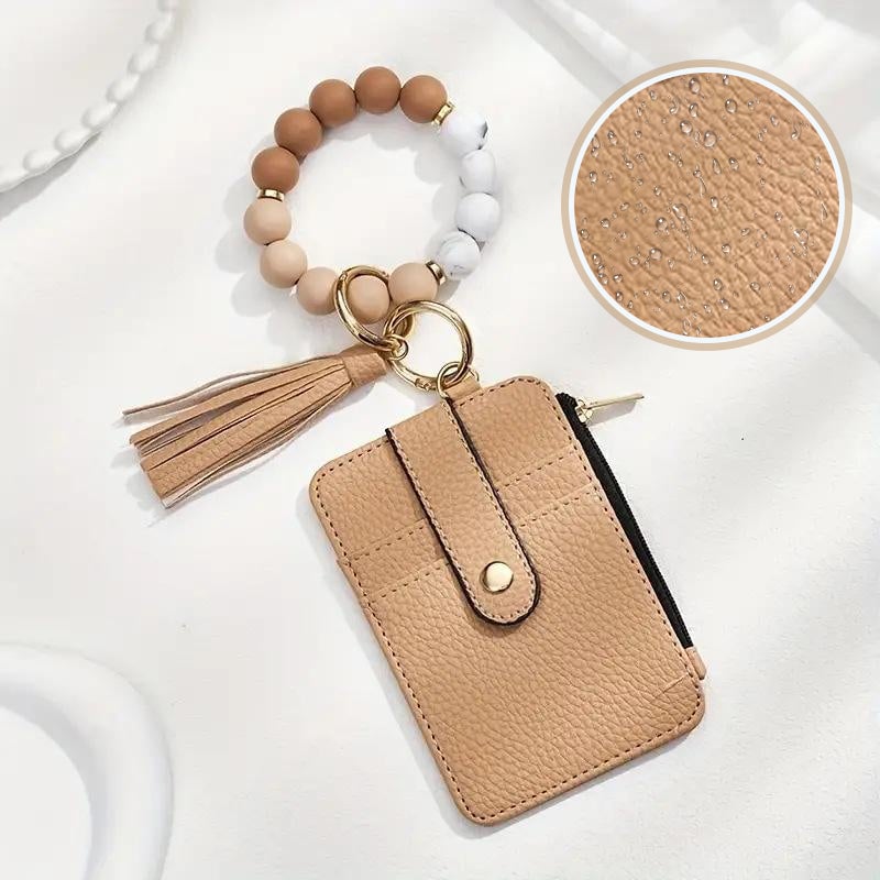 Stilvoller Kartenhalter mit Silikonperlenarmband