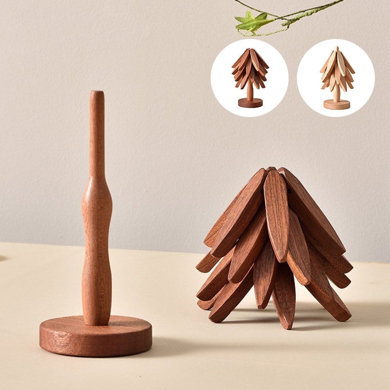 Holzbaum-Tischuntersetzer-Set