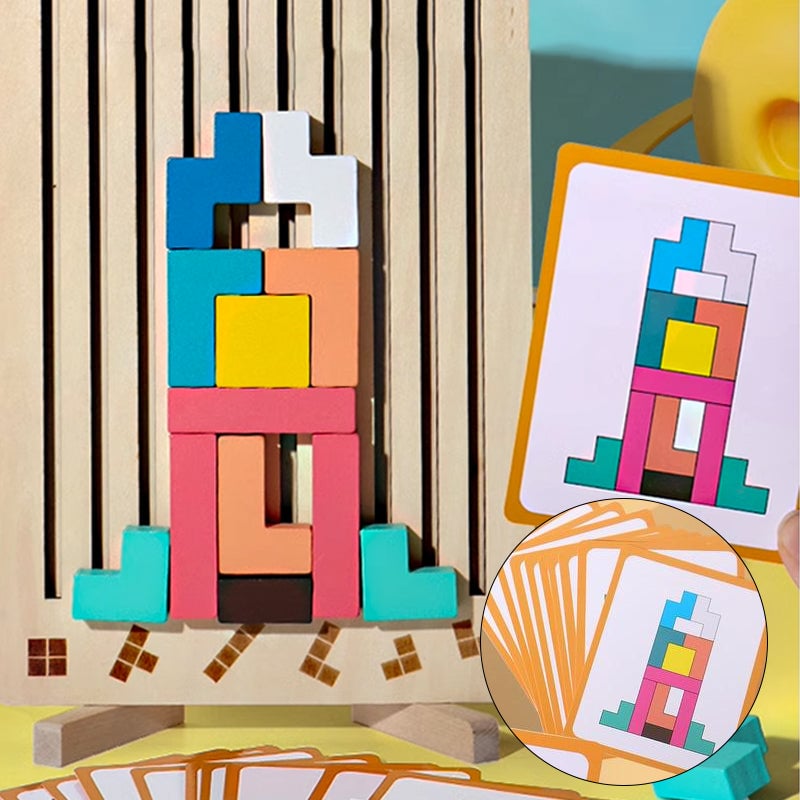 Holzpuzzle-Set zum Stapeln