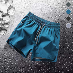 Schlichte, einfarbige Shorts mit Kordelzug und Tasche für Herren