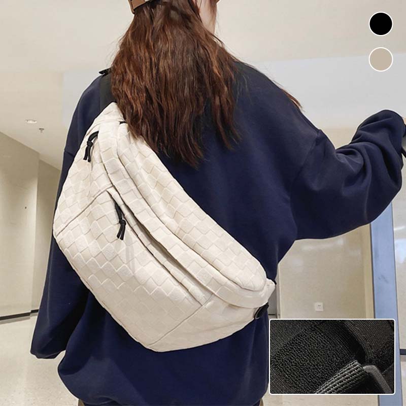 Modische Gürteltasche mit Reißverschluss und Karomuster