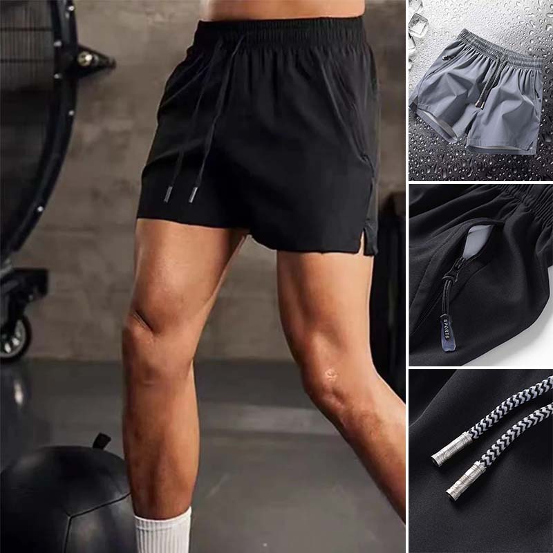 Schlichte, einfarbige Shorts mit Kordelzug und Tasche für Herren