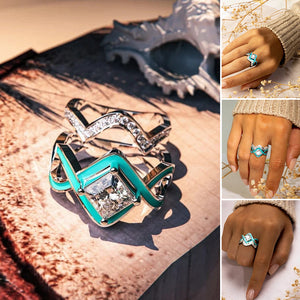 Türkiser Ozeanwellen Ring