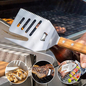 5-in-1 Grillspatel Gabel mit Messer