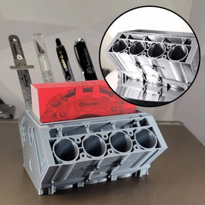 Original V8 Pengine | Motorblok pen & visitkortholder