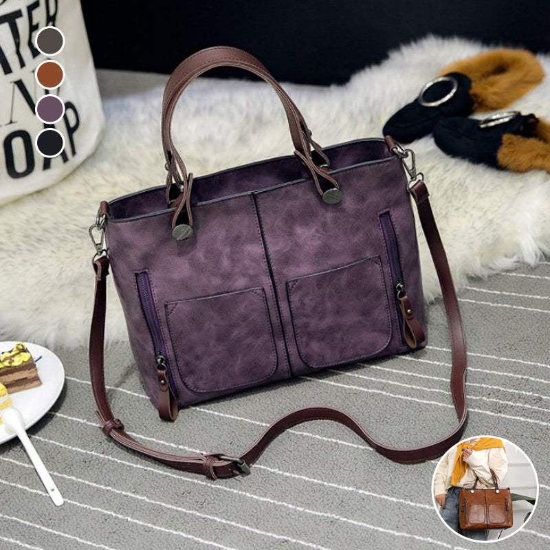 Damen Vintage Leder Umhängetasche