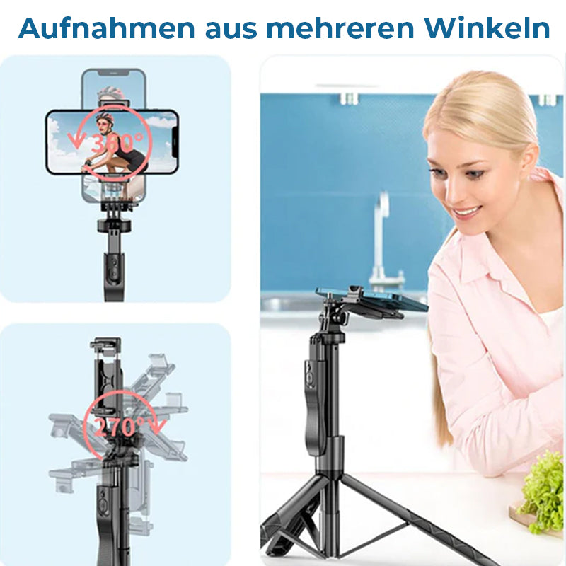 Handgehaltener Selfie-Stick mit&nbsp;ausziehbarem Dreibeinstativ