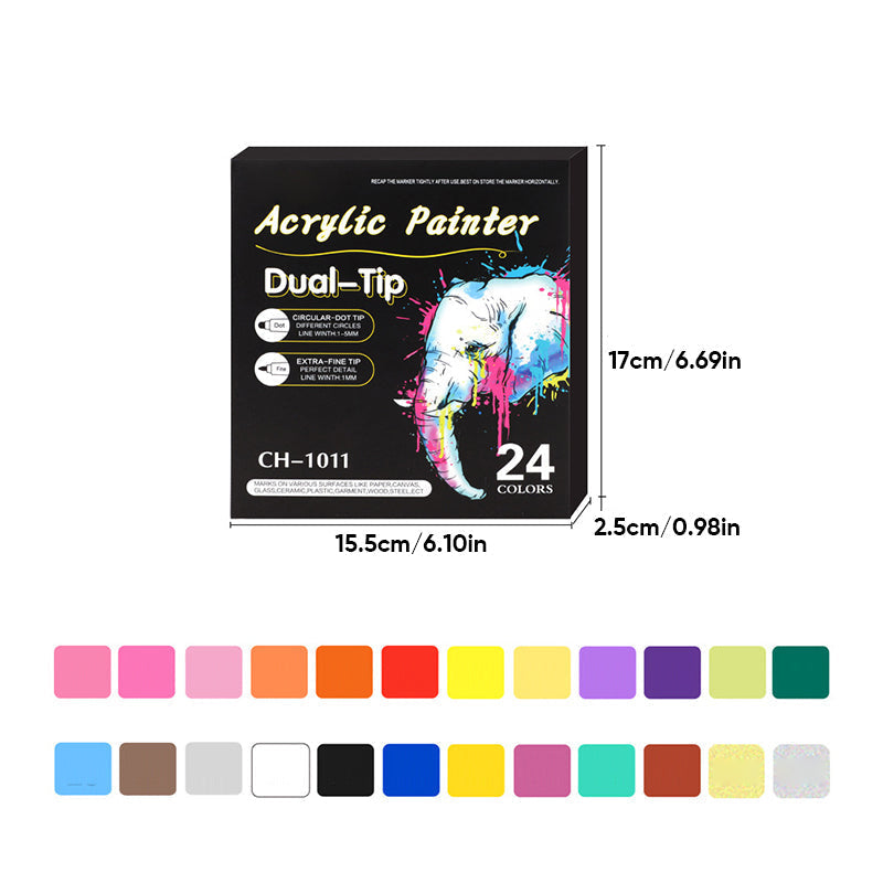 Akrylmalingsmarkør (12PCS/24PCS/36PCS)