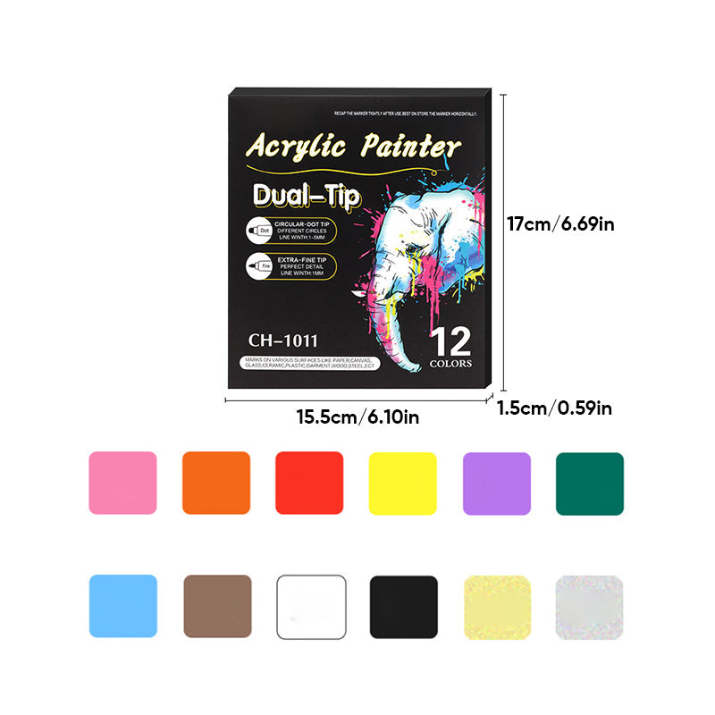 Akrylmalingsmarkør (12PCS/24PCS/36PCS)