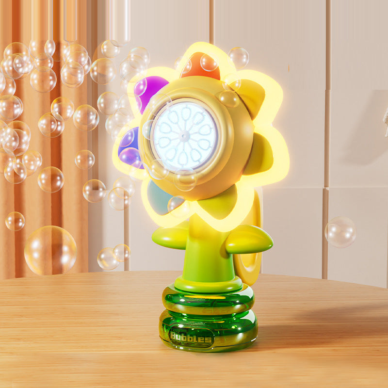 Tragbares elektrisches Seifenblasenspielzeug in Sonnenblumenform