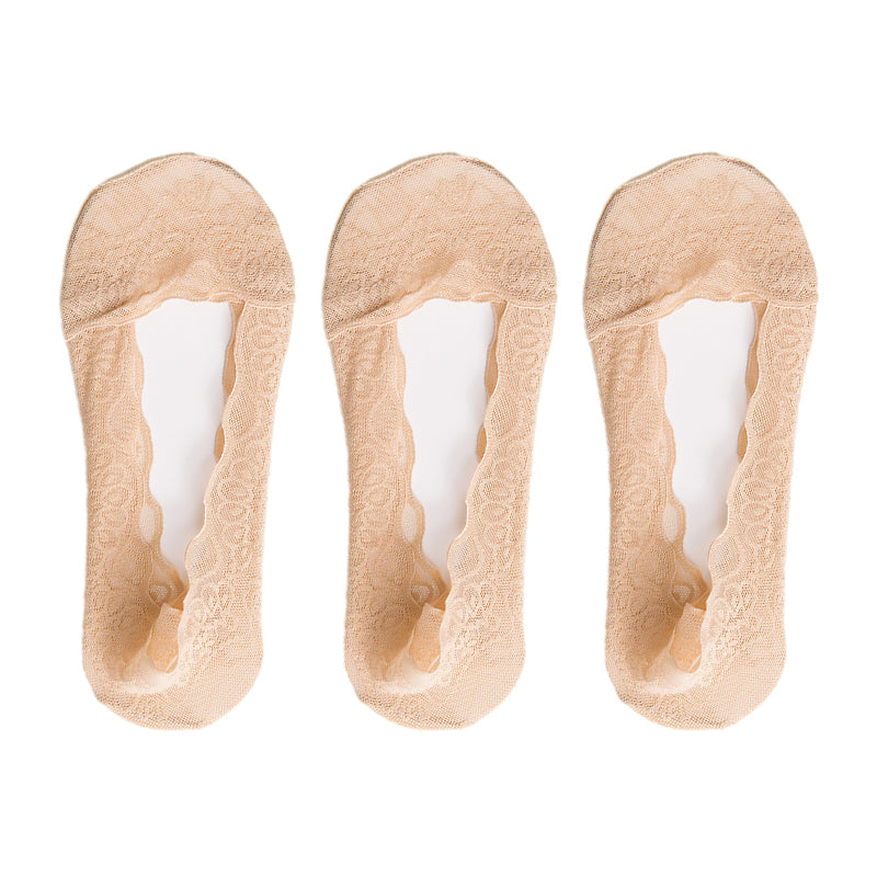 【3 Paar】Spitzenlose Einlegesocken für Frauen