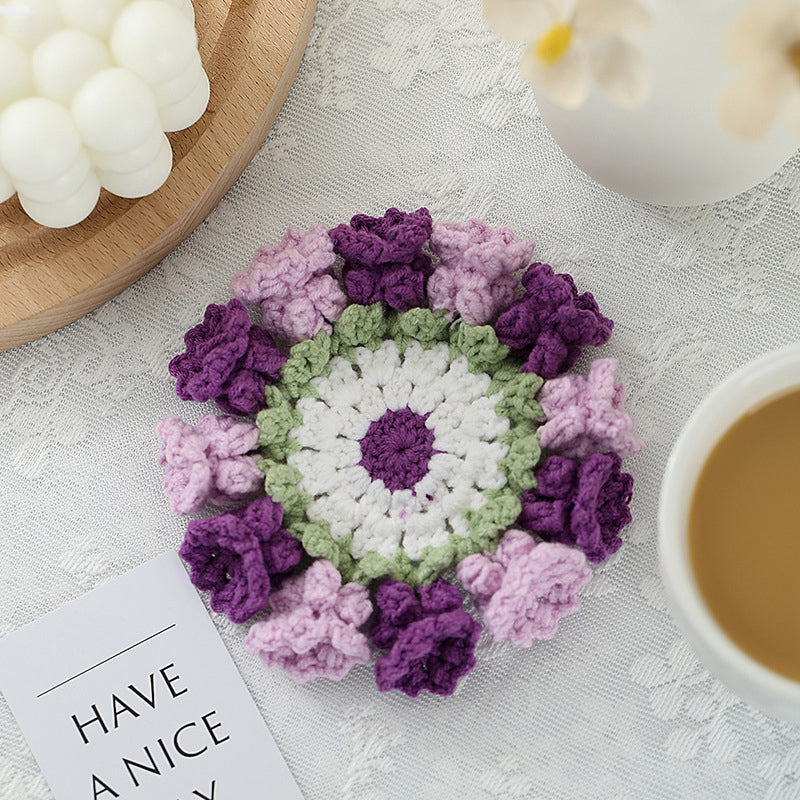 Handgestrickter Suzuran-Blumen-Untersetzer