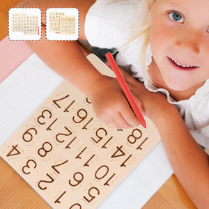 Übungsbrett für Buchstaben aus Holz