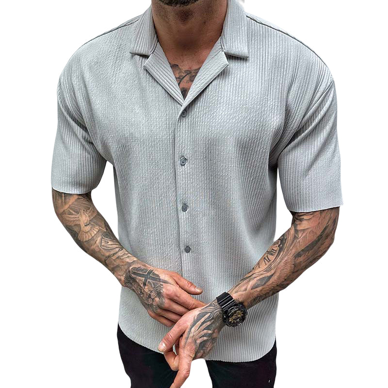 Kurzärmliges Cardigan-Shirt für Herren