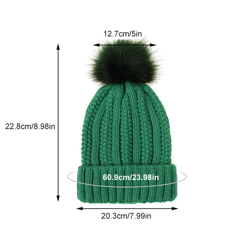 Elastische Rippenstrickmütze für Haarschutz