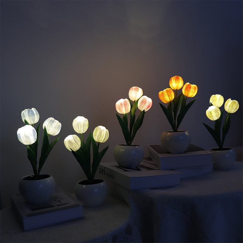 LED-Tulpen-Nachtlicht-Blumen-Tischlampe