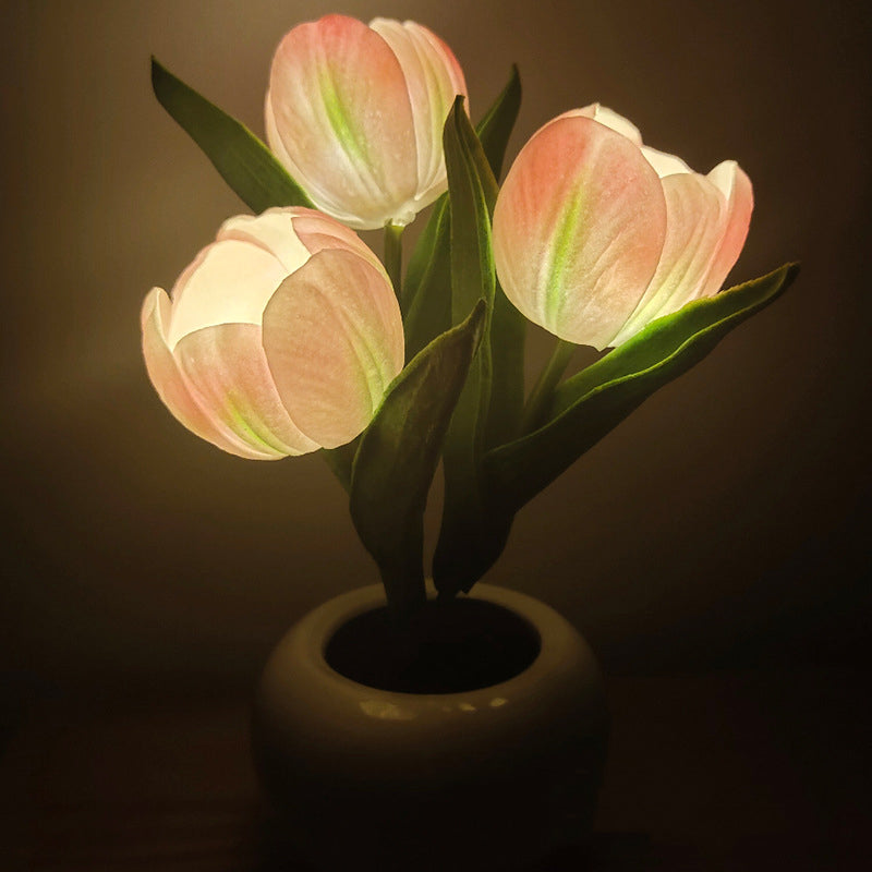 LED-Tulpen-Nachtlicht-Blumen-Tischlampe