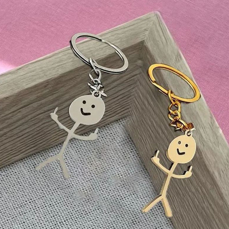 Lustiger Stickman Schlüsselanhänger