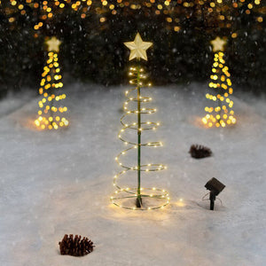 (🎅Vorzeitiger Weihnachtsverkauf 🎅)Solar Metall LED Weihnachtsbaumschmuck