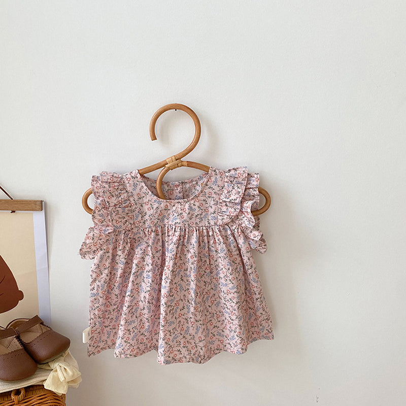 Baby Mädchen Sommer dünnes Baumwollblumenhemd