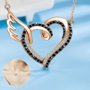Ich werde dich in meinem Herzen halten, bis ich dich im Himmel halten kann Schwarze Diamant-Halskette