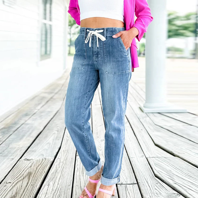 Blaue Jeans-Jogginghose