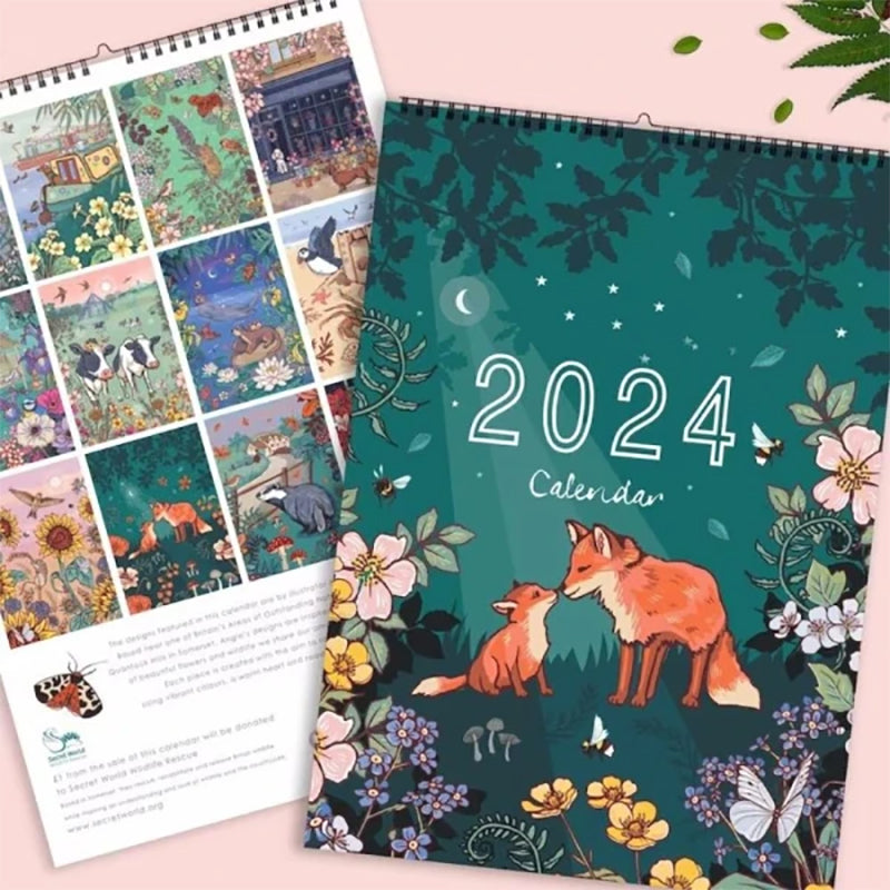 Wandkalender 2024 mit Natur- und Wildtierkunst