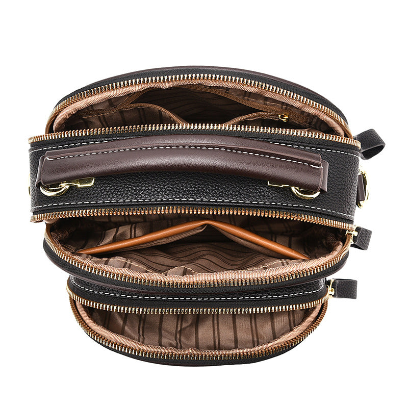 Verstellbare Ledertasche mit breitem Schultergurt