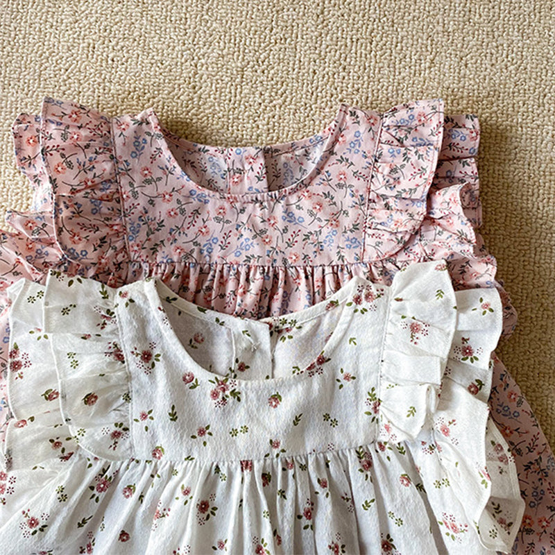 Baby Mädchen Sommer dünnes Baumwollblumenhemd
