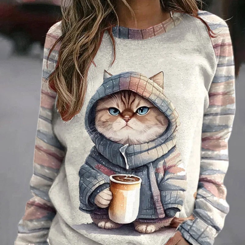 Katzen-T-Shirt mit Druck