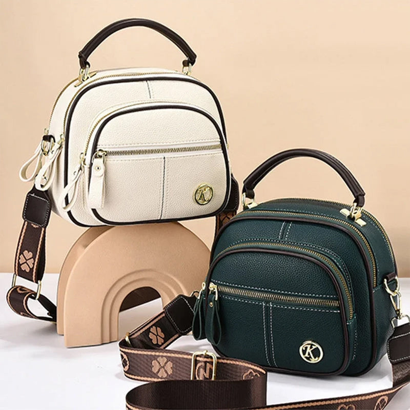 Verstellbare Ledertasche mit breitem Schultergurt
