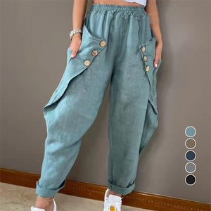 Damen Lässige lockere Hose mit Taschen