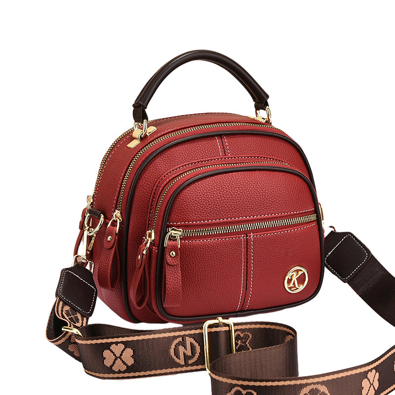 Verstellbare Ledertasche mit breitem Schultergurt