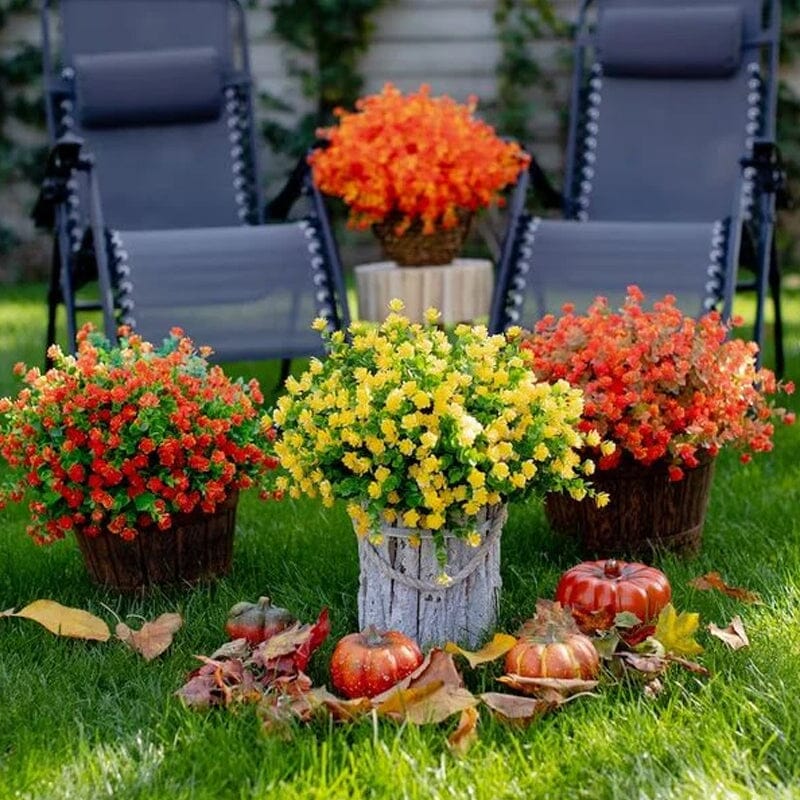 Udendørs kunstige blomster (2 bundter)