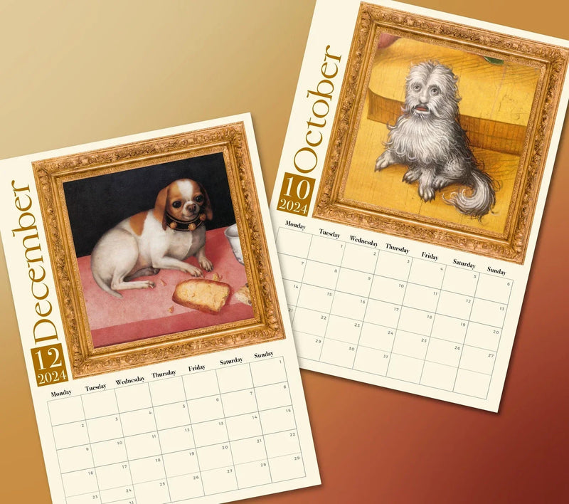 Seltsame mittelalterliche Hunde 2024 Kalender