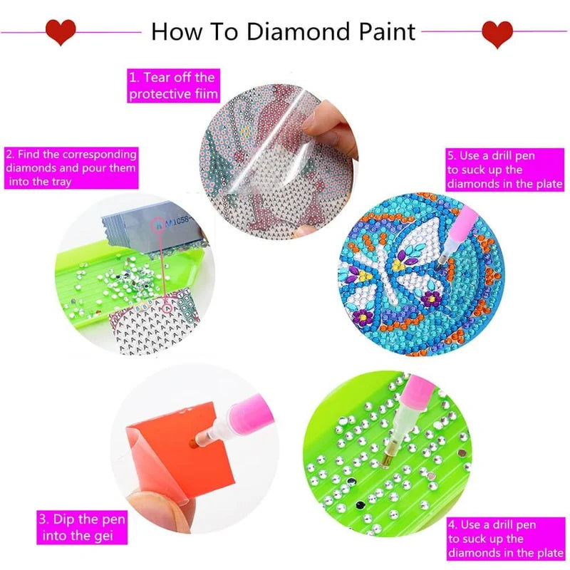 Diamond Craft Untersetzer Diamond Painted Untersetzer (Mandala)