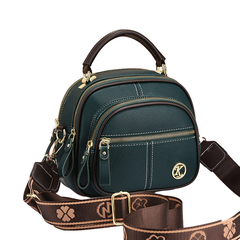 Verstellbare Ledertasche mit breitem Schultergurt