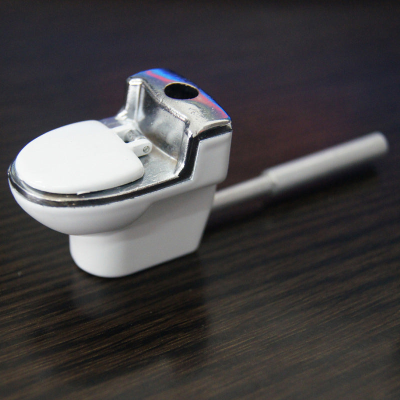 Kreative Pfeife in Mini-Toilettenform aus Metall
